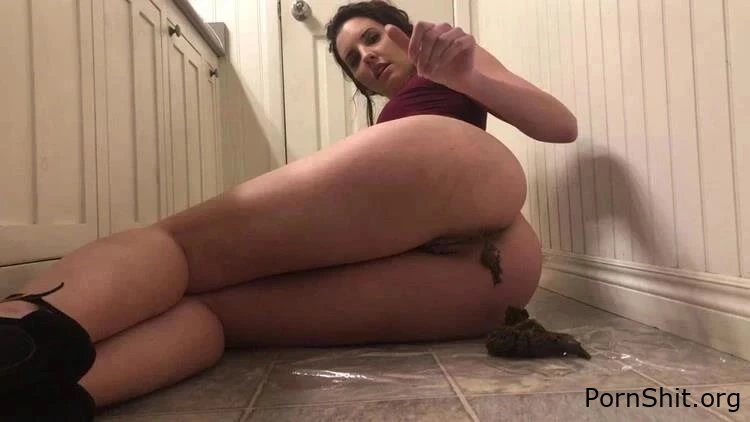 TinaAmazon - burgundy dress ass poop worship - Female Shitting, Czech Scat, Grinding Shit