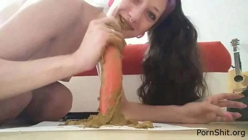 KV-GIRL - Creamy shit on a stick - Fetish - Scatting Ass, Closeup Shit, Masturbation Scat