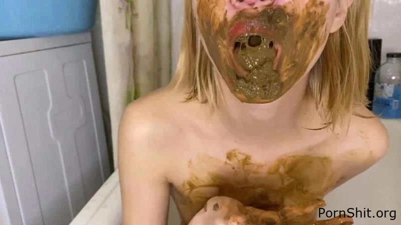 p00girl - warm milk enema, poop in milk for breakfast and body skating - Shit In Pantyhose, Faeces, Pov Scat