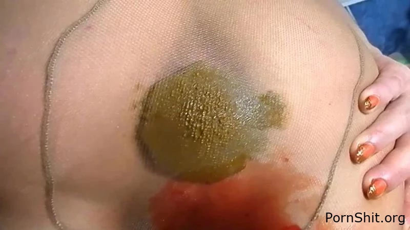 blood, pee, shit in pantyhose - Dirty barbara - Forced To Eat Shit, Man Scat, Splashing Diarrhea