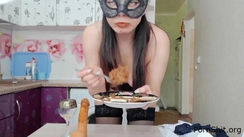 The day of shitty secretary. Breakfast. (part1) with ScatLina - Shoes In Shit, Cowshed, Freak Fetish