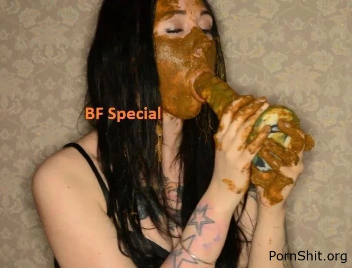 Shitting in mouth slave quickly eats diarrhea. FSpec-560 - Desperation Scat, Ass Shit, Fart Action