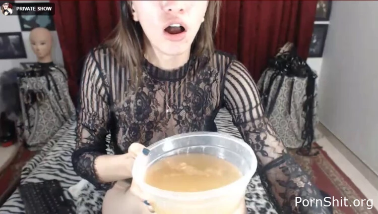 Webcam Show Eating Shit and drinking Vomit. P1 - Human Tiolet, Mommy Poops, Prolapse With Shit